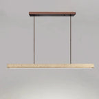 Lámpara colgante minimalista de madera y piedra para comedor