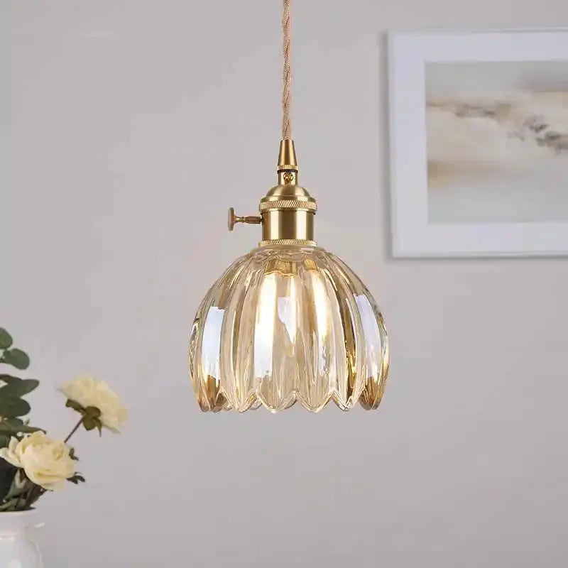 Retro Modern Glass Pendant Lamp with Twisted String Design