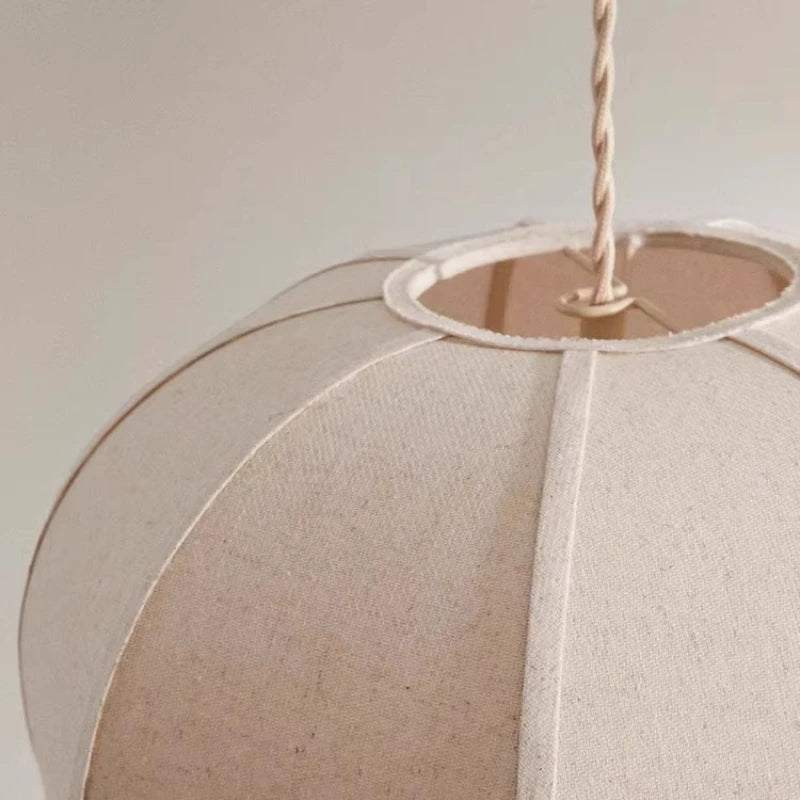 Lámpara Colgante de Lino Wabi Sabi para Sala de Estar