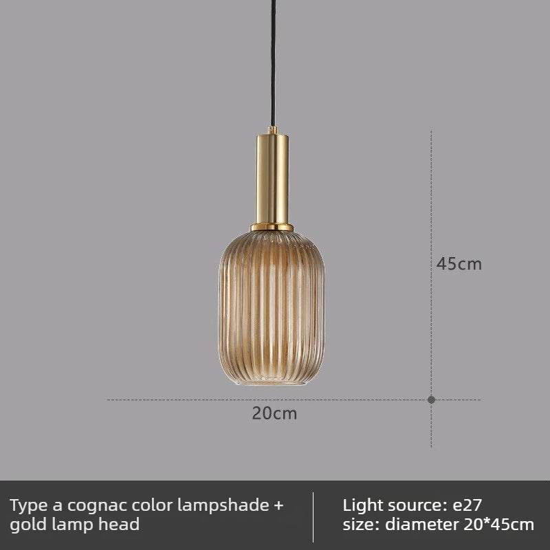 Nordic Glass Pendant Light with Copper Finish