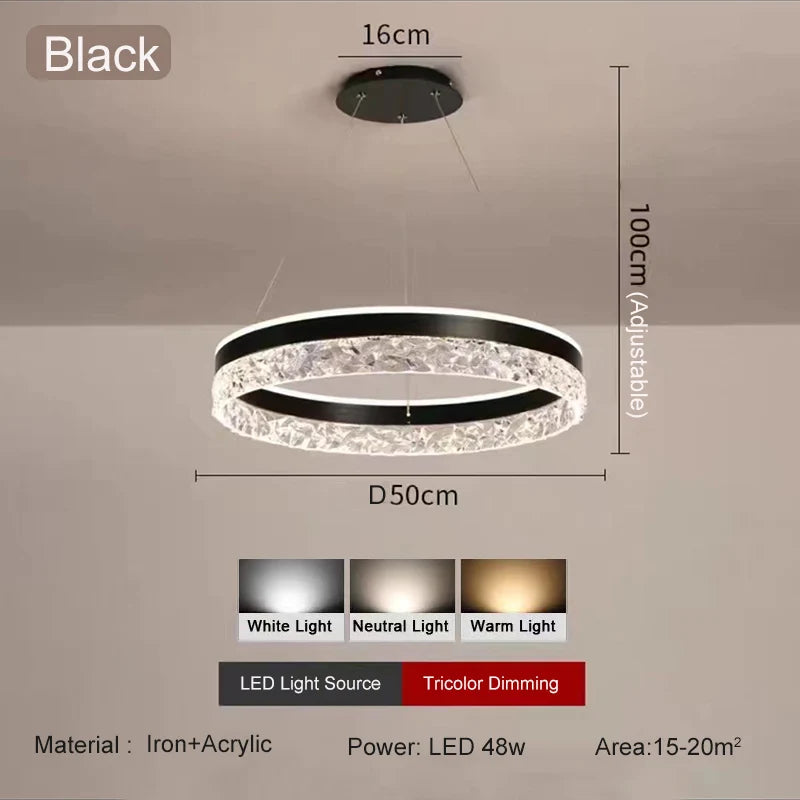 Minimalist Crystal Glass Pendant Light for Bedroom
