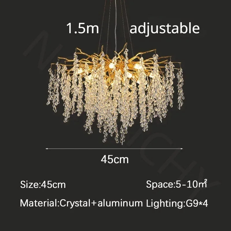 Modern Branch Crystal LED Chandelier Pendant