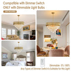 Modern Gold Crystal Tiered Chandelier