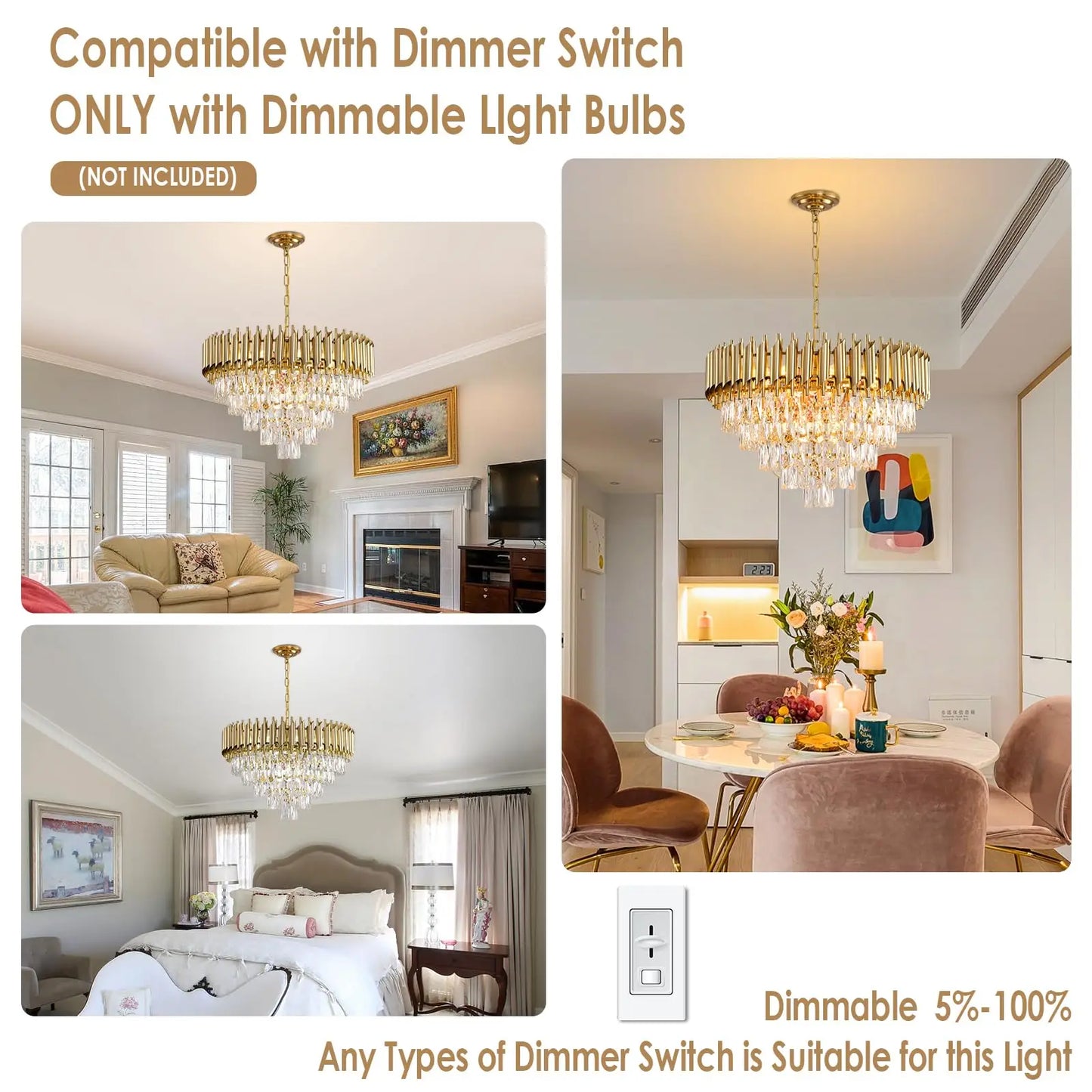 Modern Stainless Steel Circular Chandelier