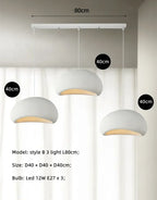 Wabi Sabi White Resin Dome Pendant Light for Living Room and Dining Room