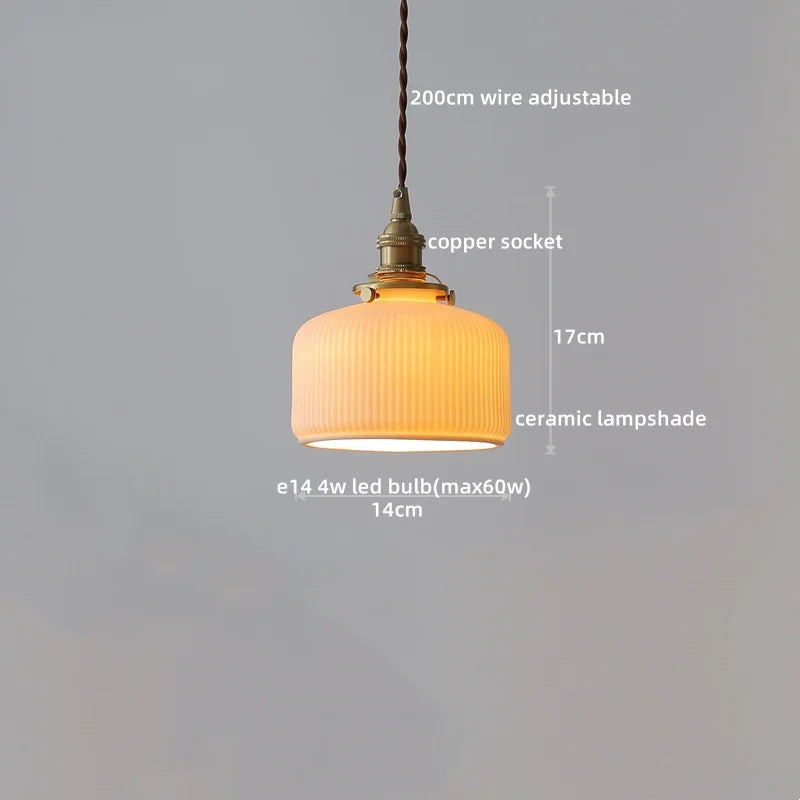 Nordic Glass Pendant Light with Copper Fixture