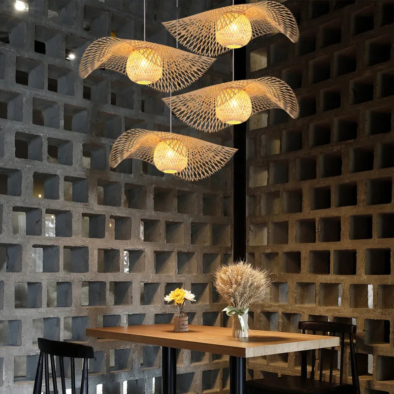 Modern Woven Disc Pendant Lamp