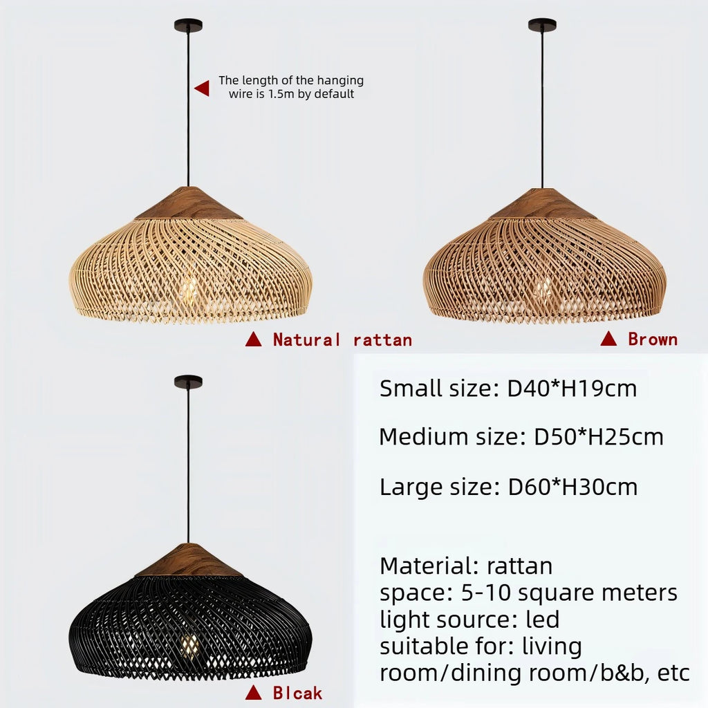 Bohemian Rattan Pendant Light for Dining Room