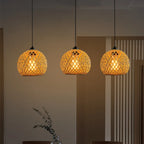 Bohemian Bamboo Rattan Pendant Light for Dining