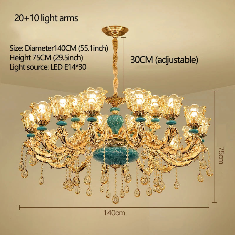 European Ceramic Chandelier Luxury Hall Light