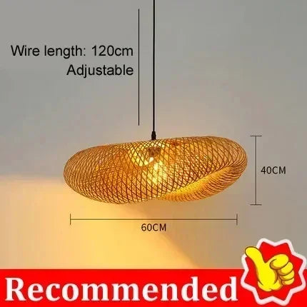 Nordic Rattan Woven Pendant Lamp for Dining Room
