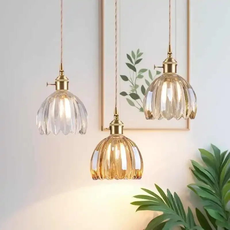Retro Modern Glass Pendant Lamp with Twisted String Design