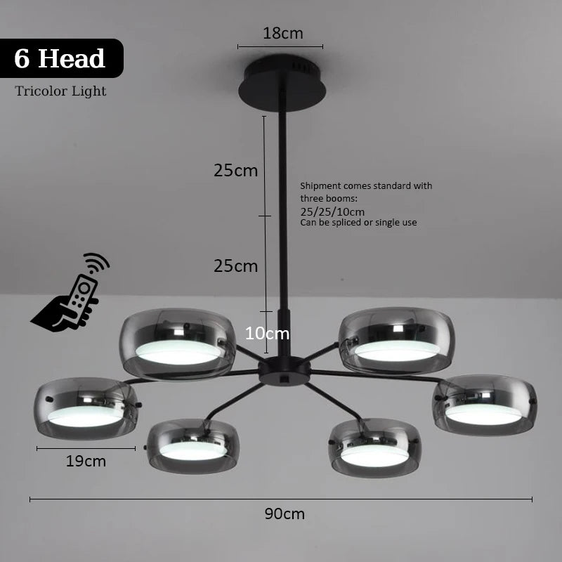 Minimalist Glass Pendant Light with Remote Control