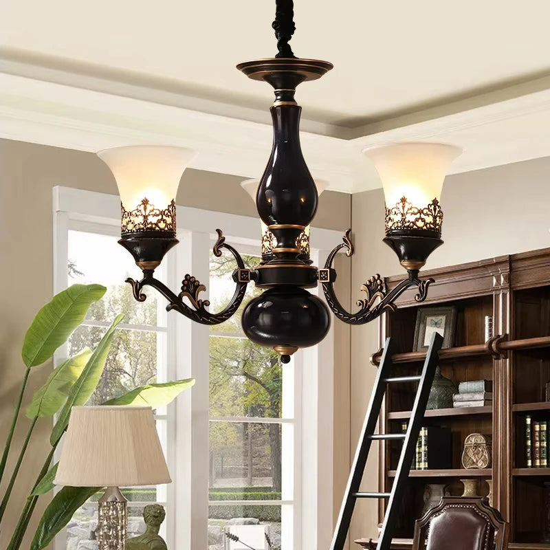 Ceramic Chandelier with E14 Socket Retro Luxurious