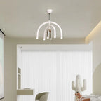 Modern Arch Tube LED Chandelier in Pastel Colors for Kids Room