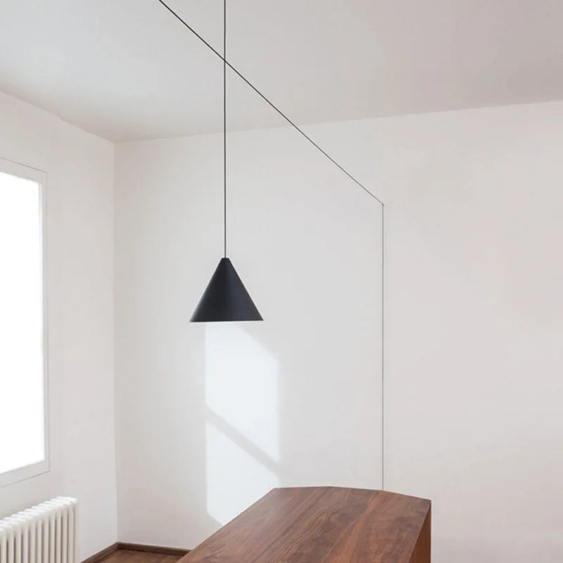 Minimalist Iron Cone Pendant Light for Dining Room