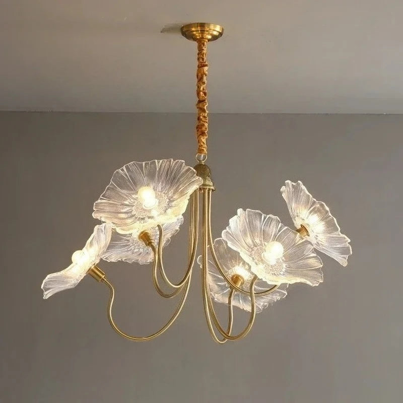 Nordic Glass Pendant Light with Iron Frame