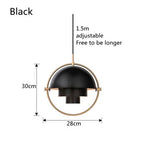 Danish Style Multi Shade Brass Pendant Light 28cm for Dining Room