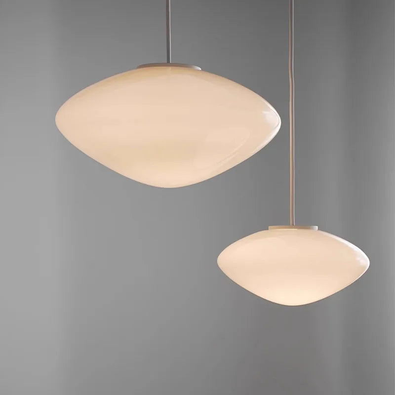 Danish Designer Opal Glass Teardrop Pendant Light for Dining Table