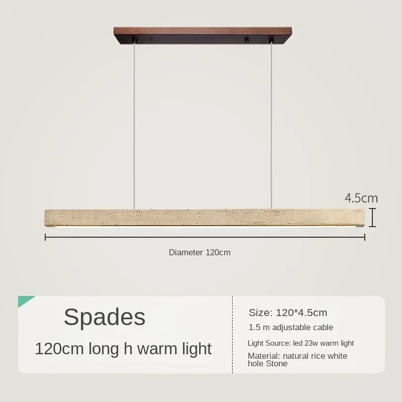 Minimalist Wood Stone Pendant Light for Dining
