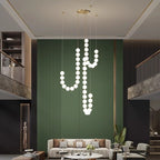 Modern Glowing Bead Strand LED Chandelier for Staircase and Living Room