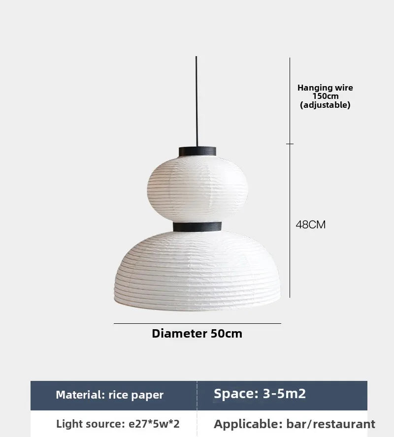 Minimalist Paper Pendant Light Japanese Lantern Design
