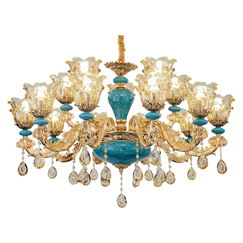 European Ceramic Chandelier Luxury Hall Light