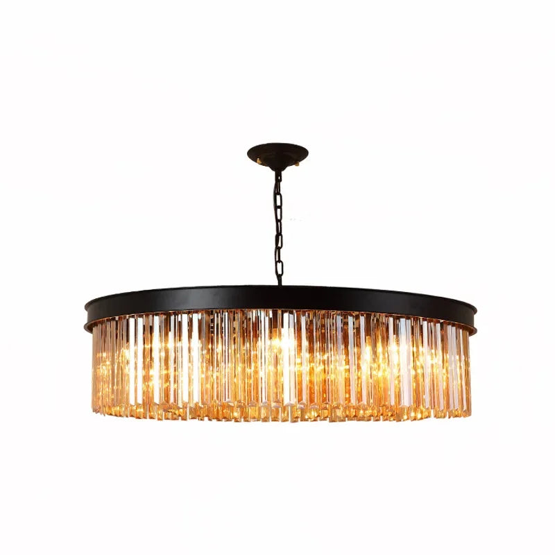 Modern Glass Chandelier LED Ceiling Light Black Gold