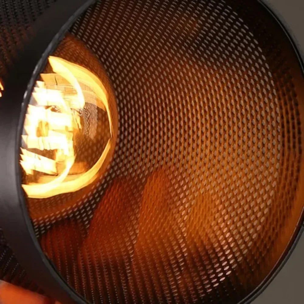 Industrial Black Iron Mesh Pendant Light