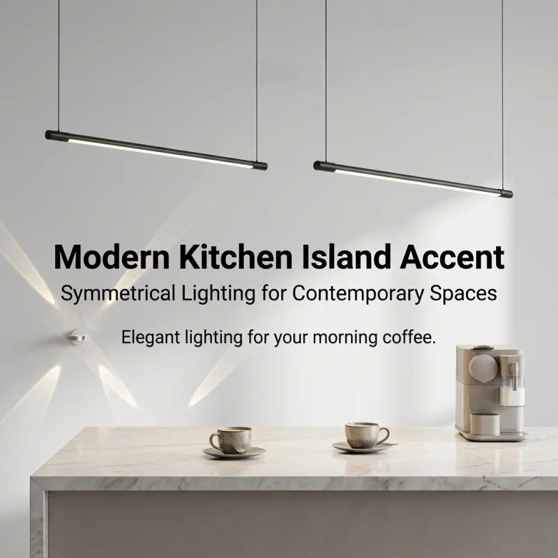 Minimalist Iron Linear Pendant Light for Dining
