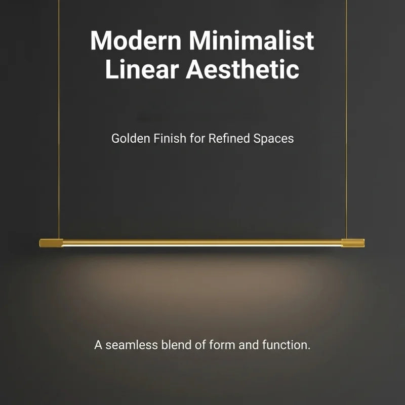 Minimalist Iron Linear Pendant Light for Dining