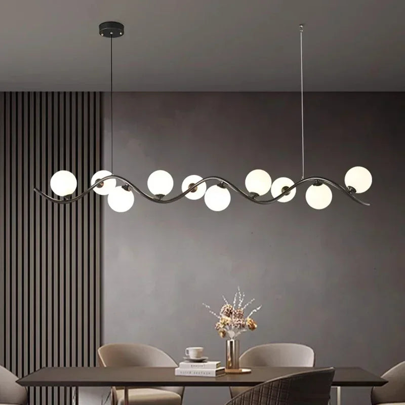 Nordic Iron Glass Ball Pendant Light for Dining Room