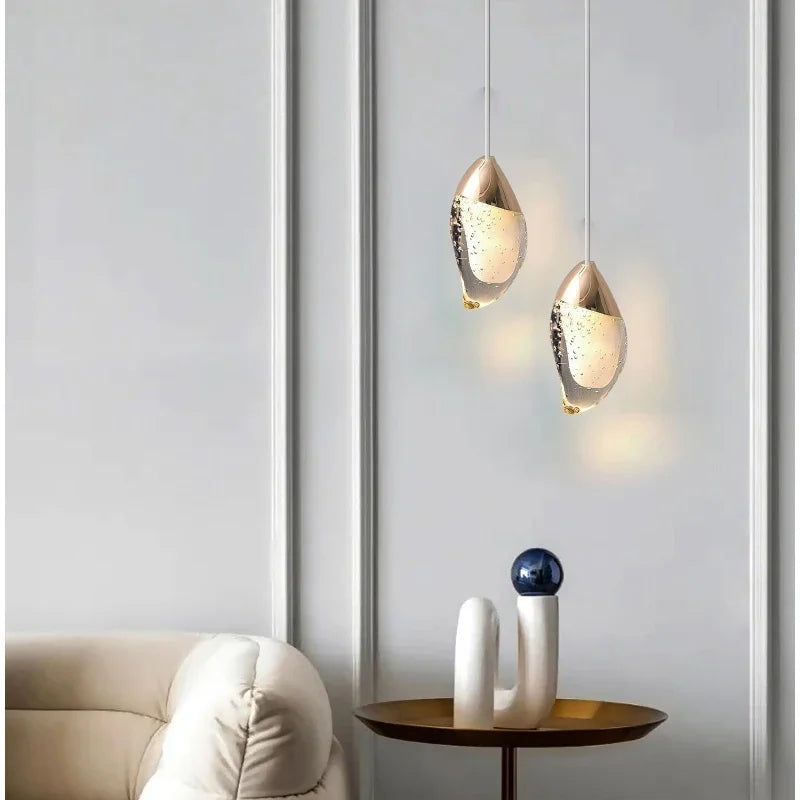 Lámpara colgante de cristal para dormitorio y comedor
