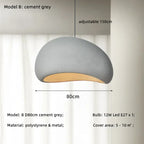 Wabi Sabi White Resin Dome Pendant Light for Living Room and Dining Room