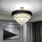 Black Gold Crystal Chandelier Modern Ceiling Light
