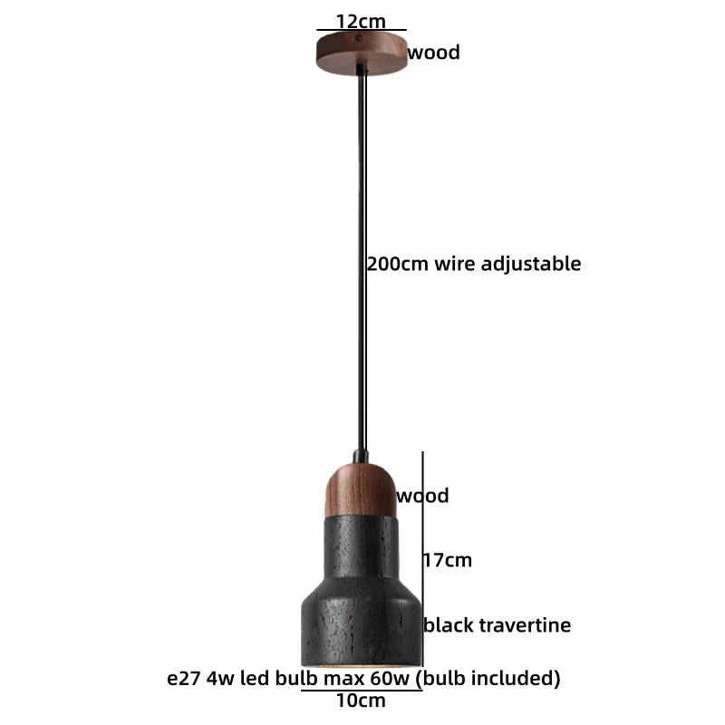 Wabi Sabi Wood Pendant Light for Bedroom