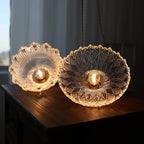 Retro Colored Glass Pendant Light Collection with Brass Fitting for Cafe