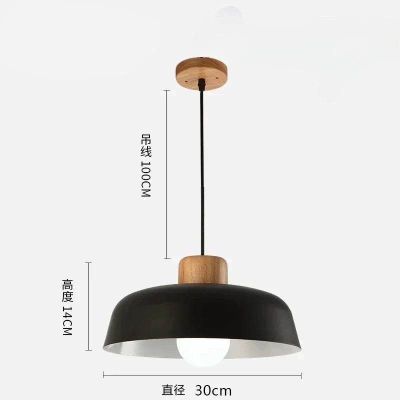 Nordic Wood Metal Pendant Light for Dining Room