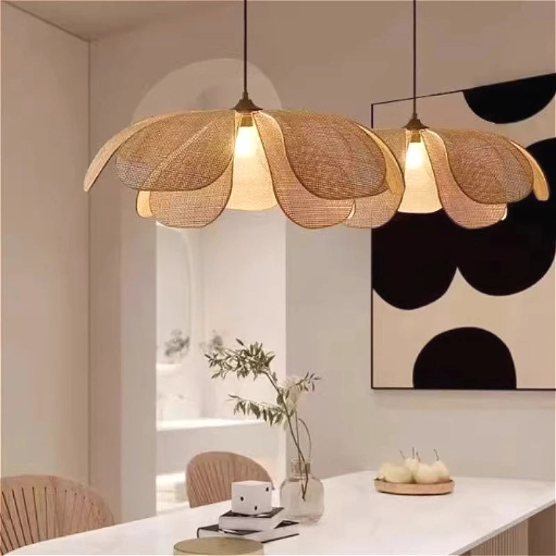 Bohemian Rattan Pendant Light for Bedroom