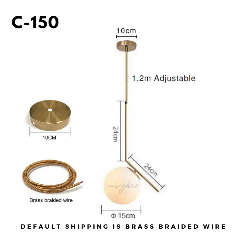 Nordic Minimalist Glass Ball Pendant Light