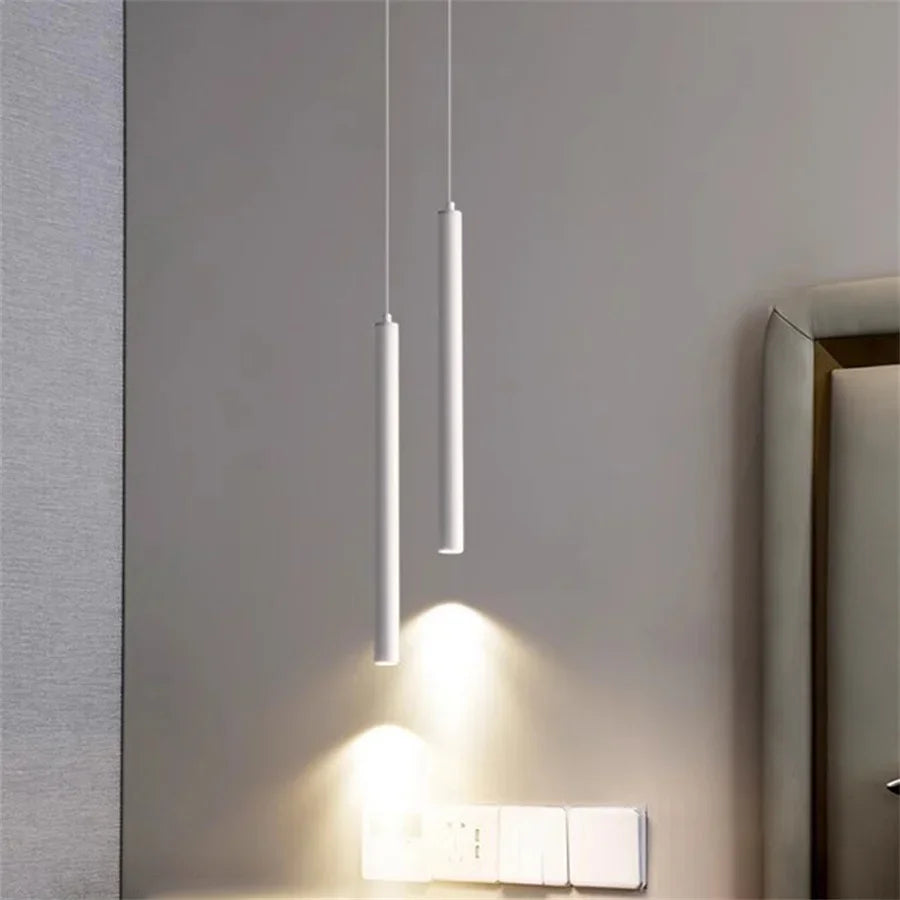 Minimalist Iron Tube Pendant Light for Bedroom