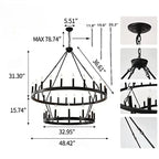 American wrought iron circular pendant light, candle pendant light, retro circular dining room light, living room pendant light