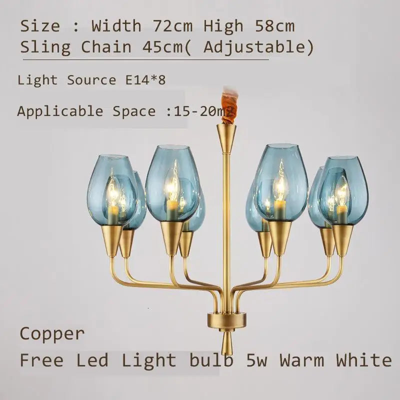 Modern Glass Chandelier Pendant Light