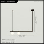 Nordic Minimalist Brass Pendant Light Linear Multi-Head