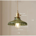 Retro Colored Glass Pendant Light Collection with Brass Fitting for Cafe