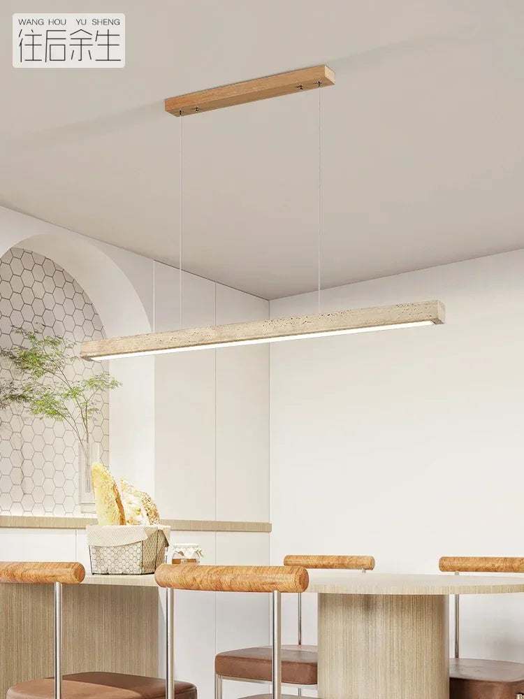 Minimalist Wood Stone Pendant Light for Dining