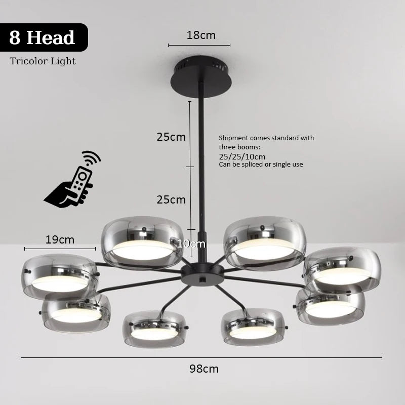 Minimalist Glass Pendant Light with Remote Control