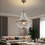 Antique Bronze Crystal Empire Chandelier