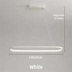 Lámpara colgante LED minimalista con diseño de tira ovalada