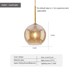 Nordic Brass Glass Pendant Light for Dining Room